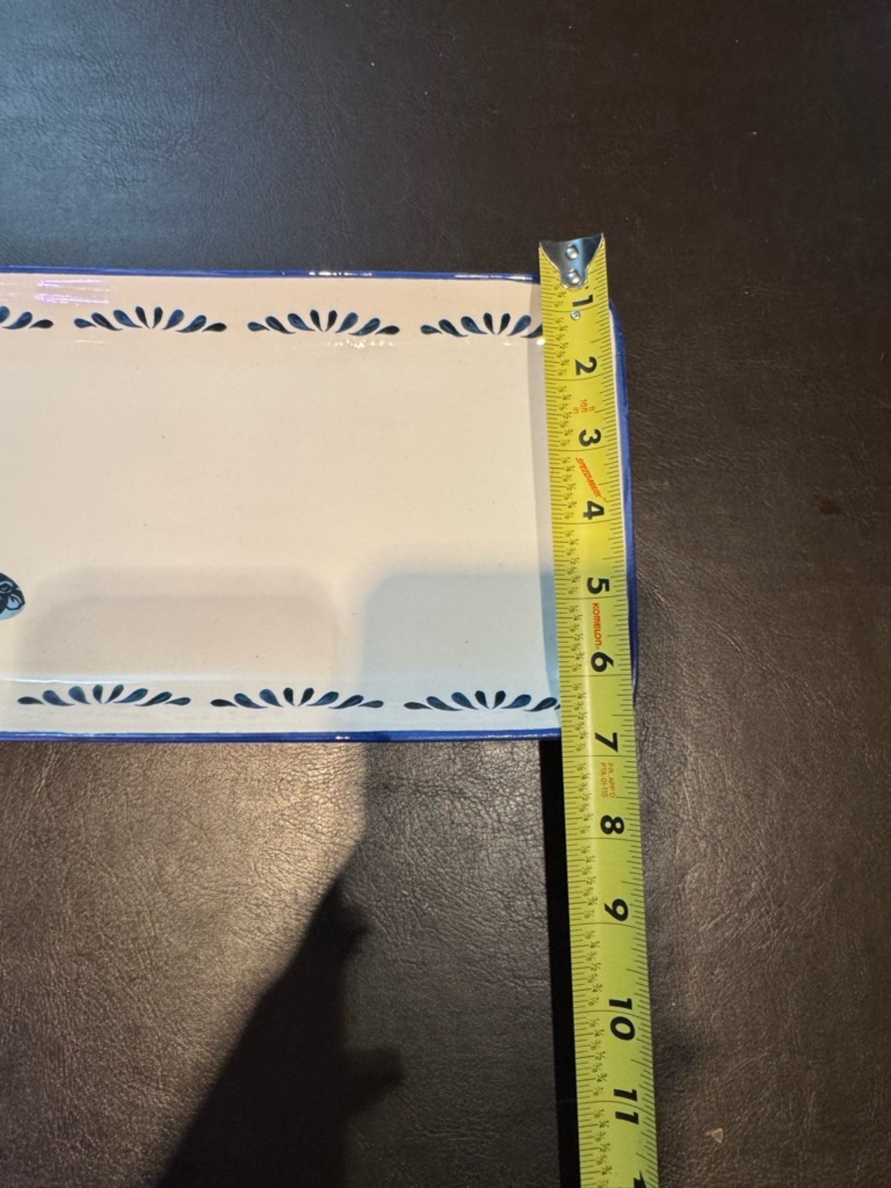Blue Floral Rabbit Rectangular Ceramic Tray - Picture 2 of 2